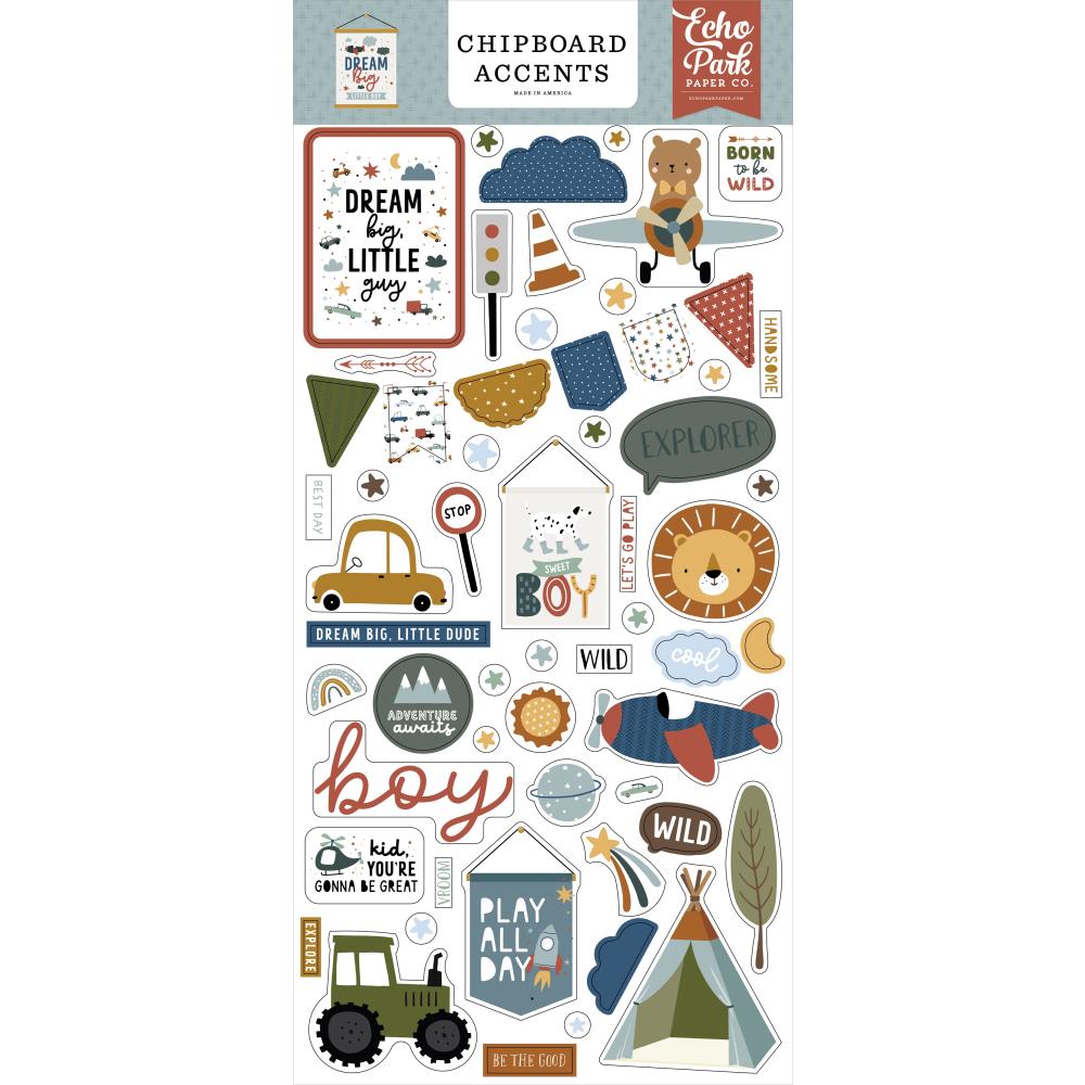 Echo Park - Dream Big Little Boy - Chipboard Accents