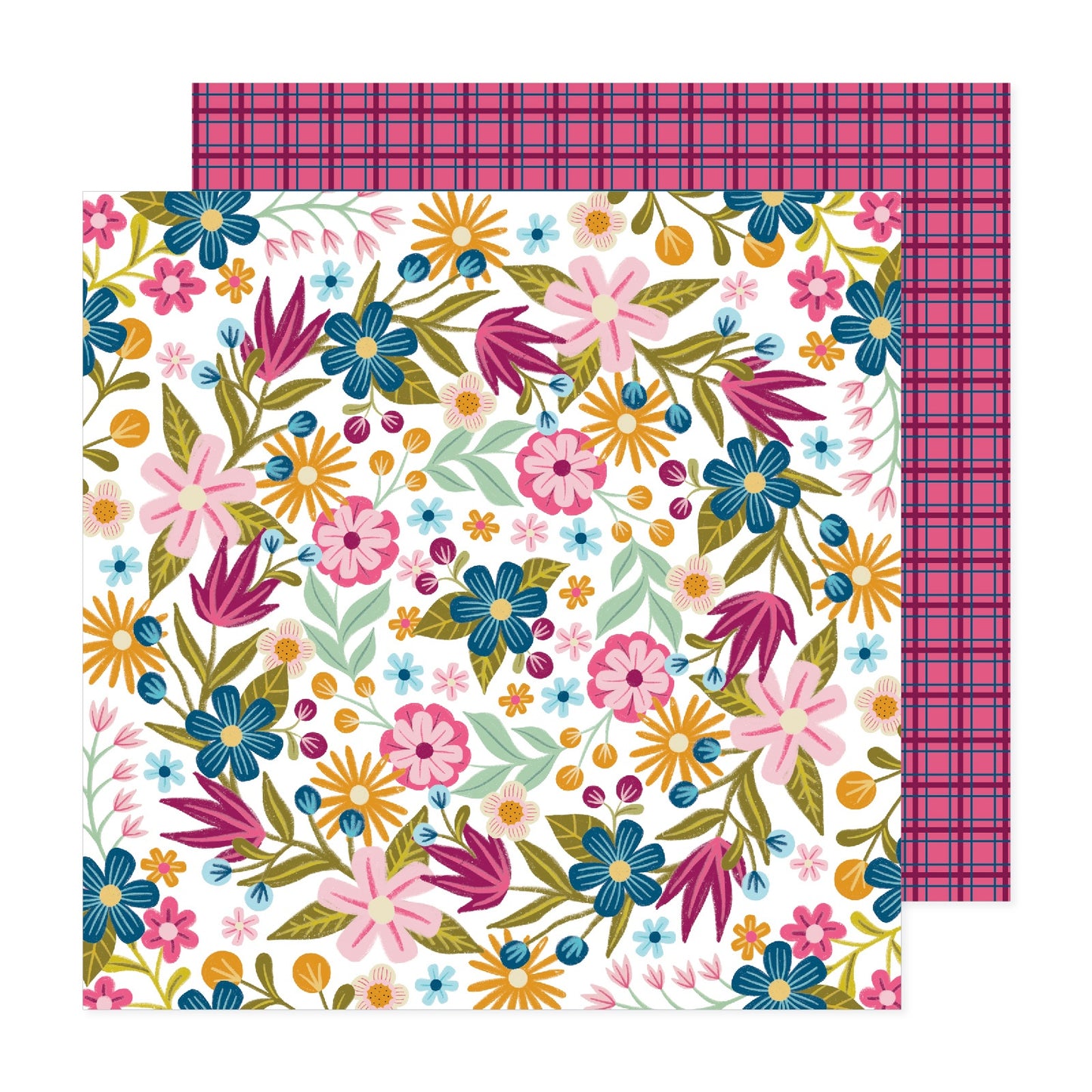 Pink Paislee - Joyful Notes - Hello Friend - 12" x 12" Scrapbook Paper