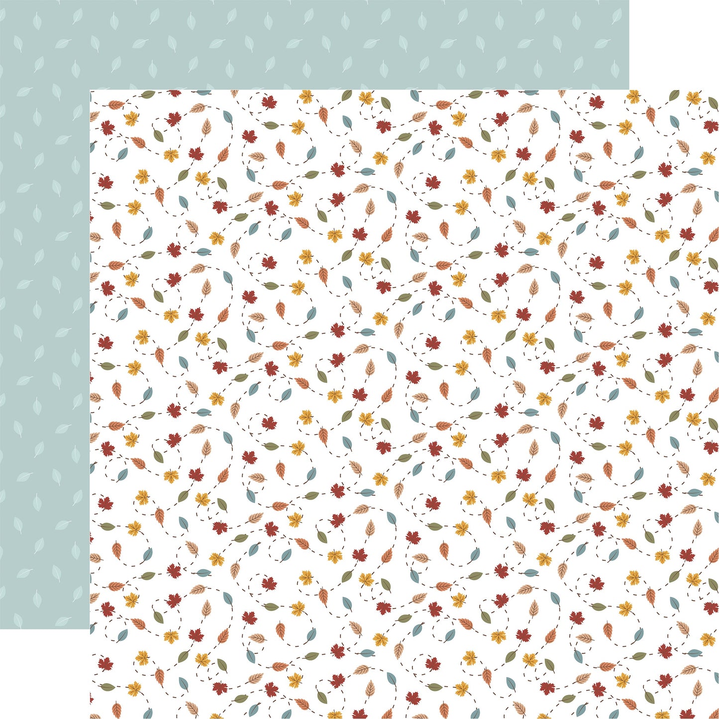 Echo Park - Sweater Weather - Breezy Leaves - 12" x 12" Scrapbook Paper