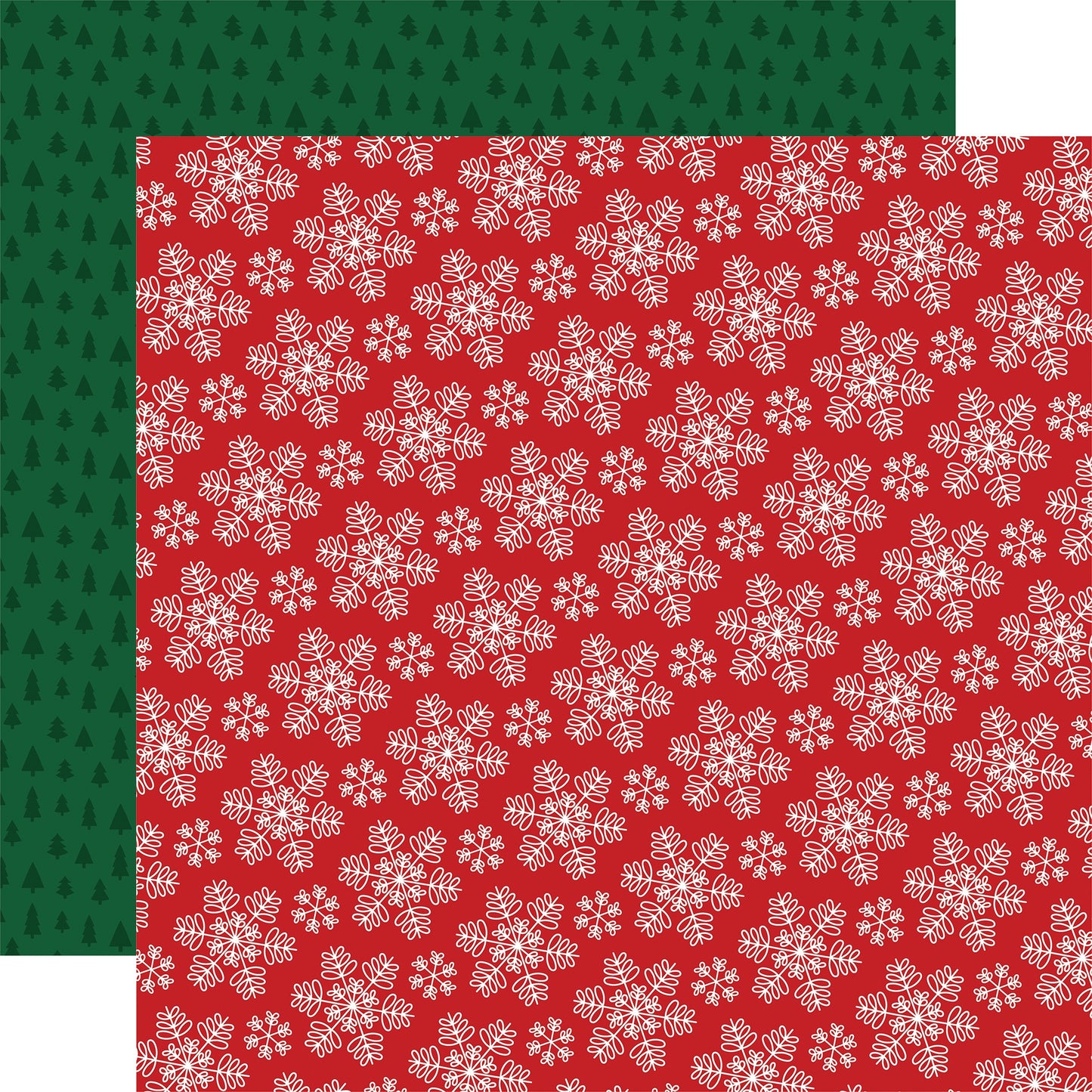 Echo Park - Baking Spirits Bright - Jolly Snowflakes - 12" x 12" Scrapbook Paper