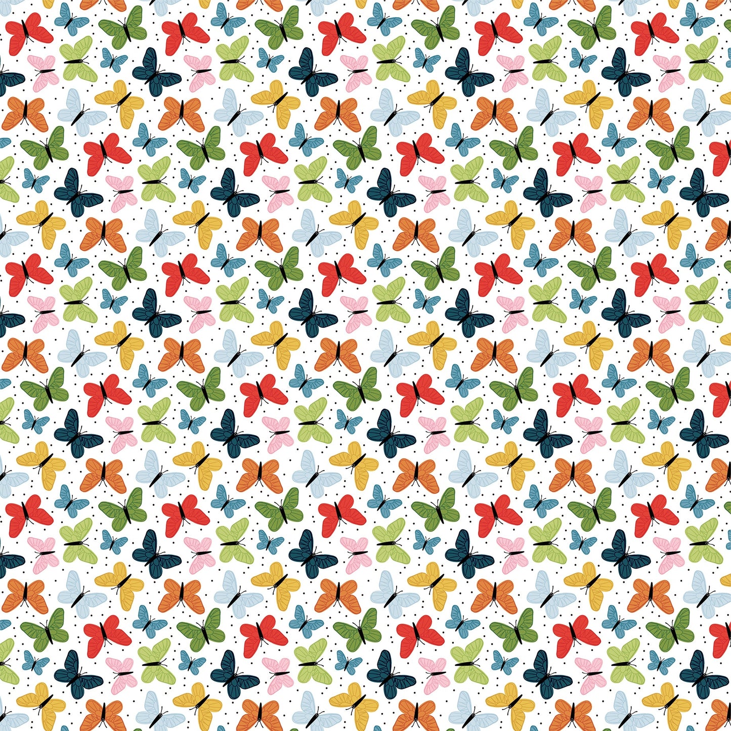 Echo Park - Little Things Means A Lot - Bright Butterflies - 12" x 12" Scrapbook Paper