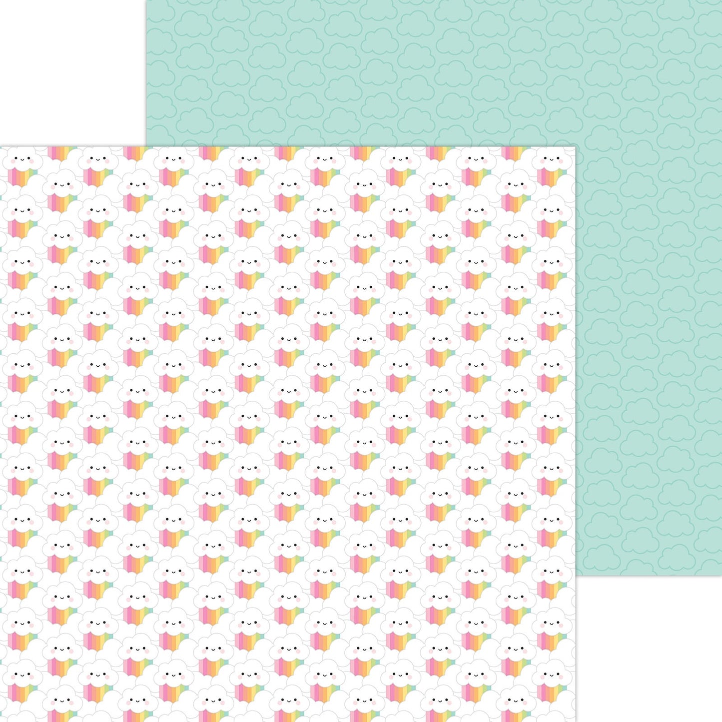 Doodlebug Design - Butterfly Kisses - Rainbow Skies - 12" x 12" Scrapbook Paper