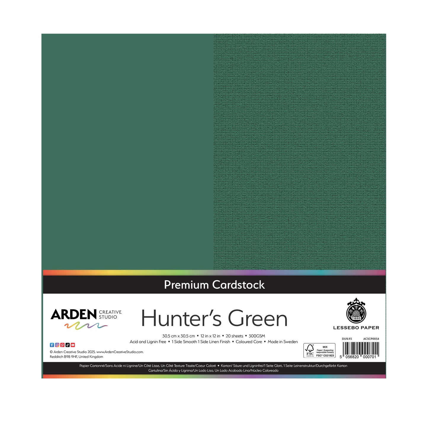 Arden Creative Studio - 12x12 Cardstock - Hunter's Green