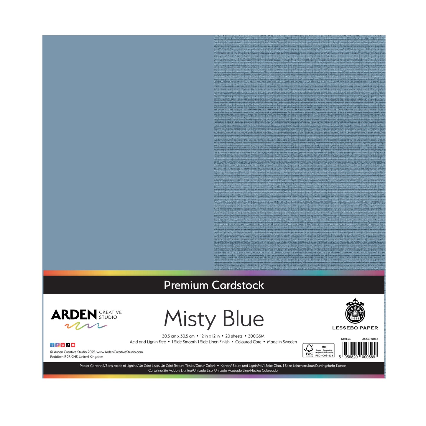 Arden Creative Studio - 12x12 Cardstock - Misty Blue