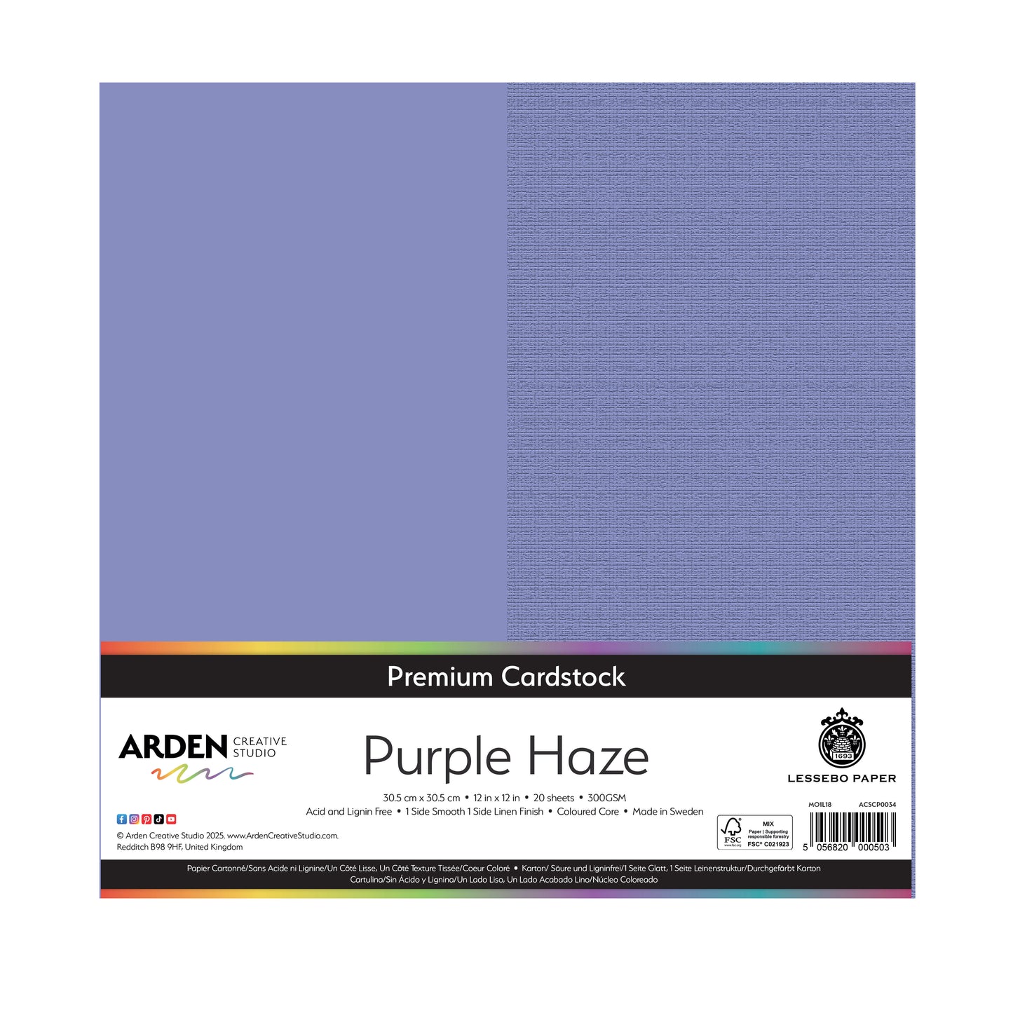 Arden Creative Studio - 12x12 Cardstock - Purple Haze
