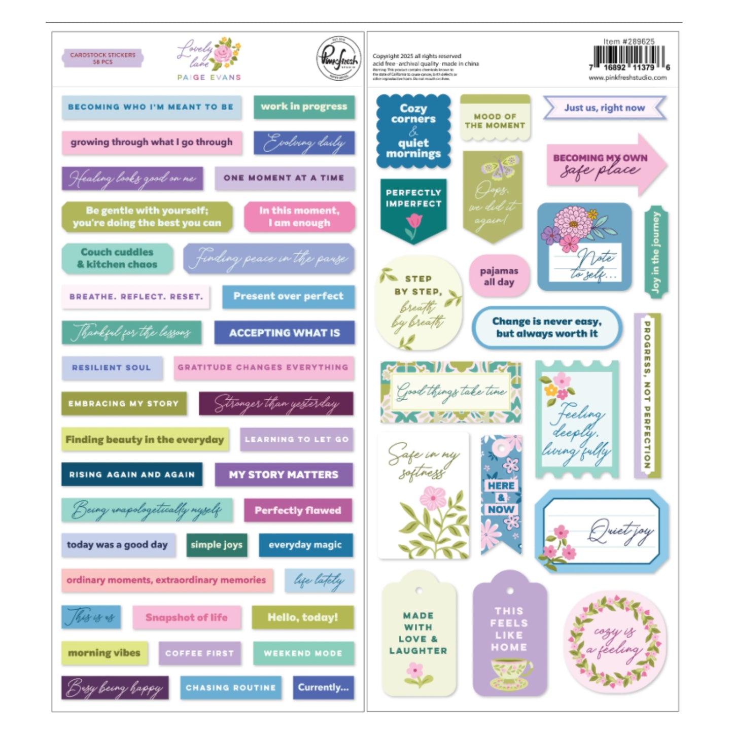 Pinkfresh Studio - Lovely Lane by Paige Evans - Cardstock Stickers