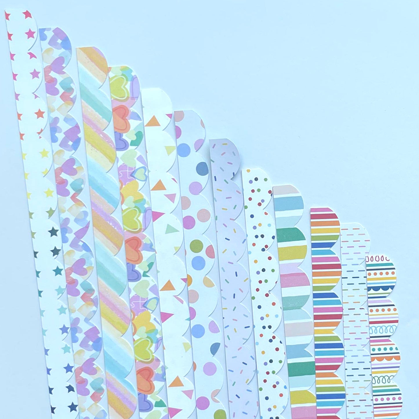 Scrappyroo Elements - 12" Border Strips - Various Patterns and Colours Available