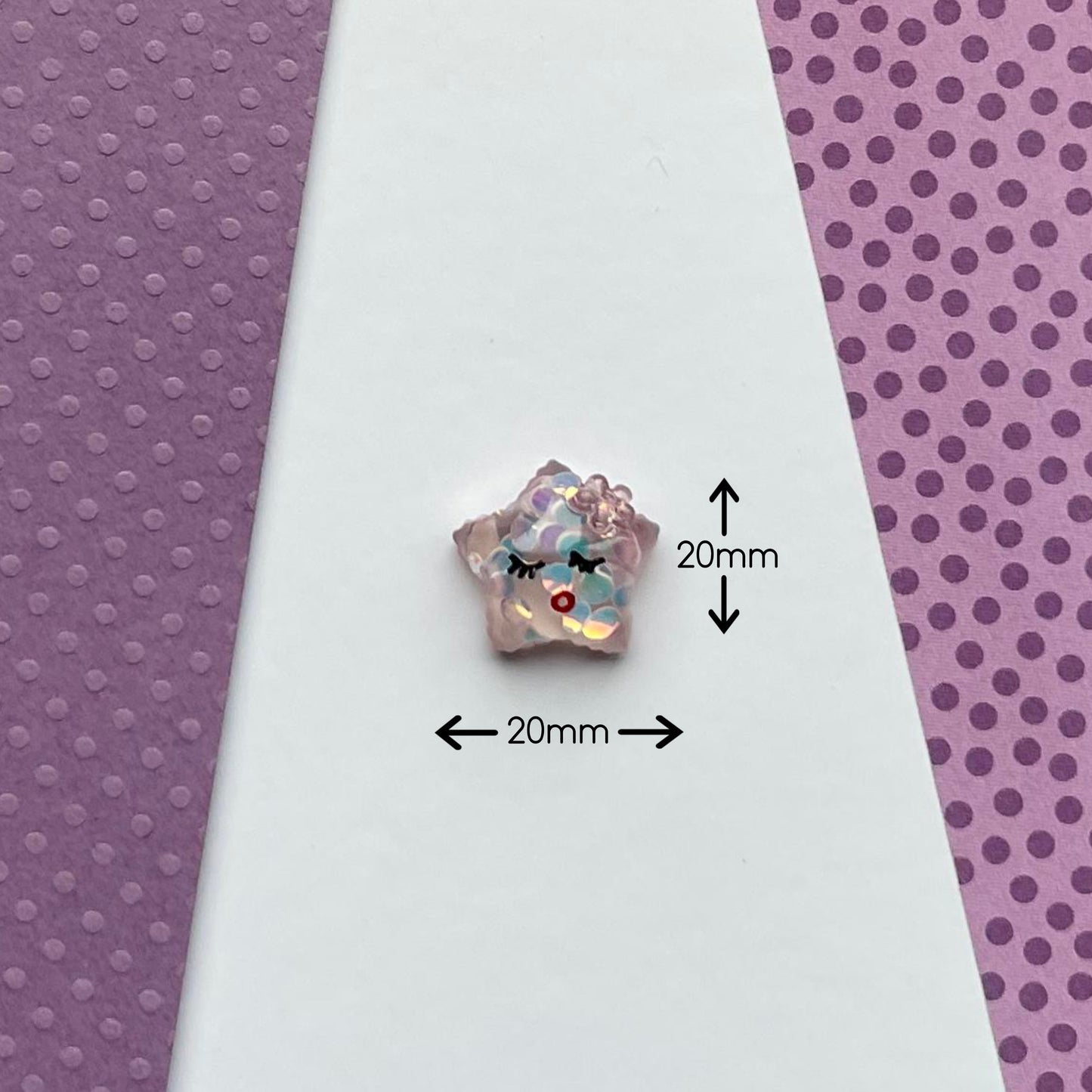 Flatback Sleepy Star Embellishments - Pack of 5 - Scrapbooking & Card Making Accents