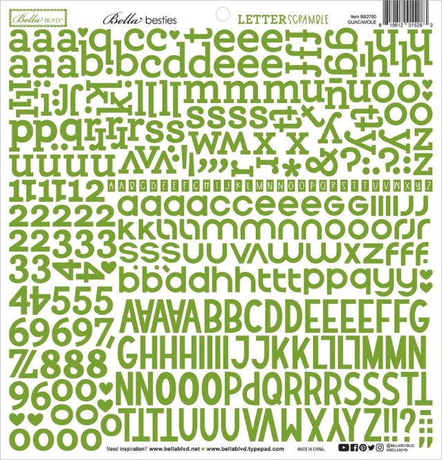 Bella Blvd - Letter Scramble - Guacamole - Scrappyroo