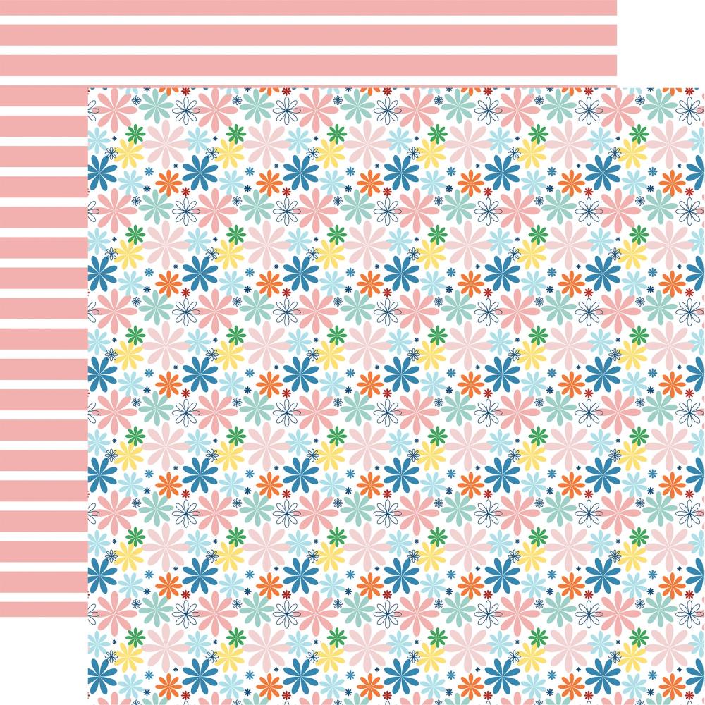 Carta Bella - Happy Crafting - Die Cut Flowers - 12" x 12" Scrapbook Paper - Scrappyroo