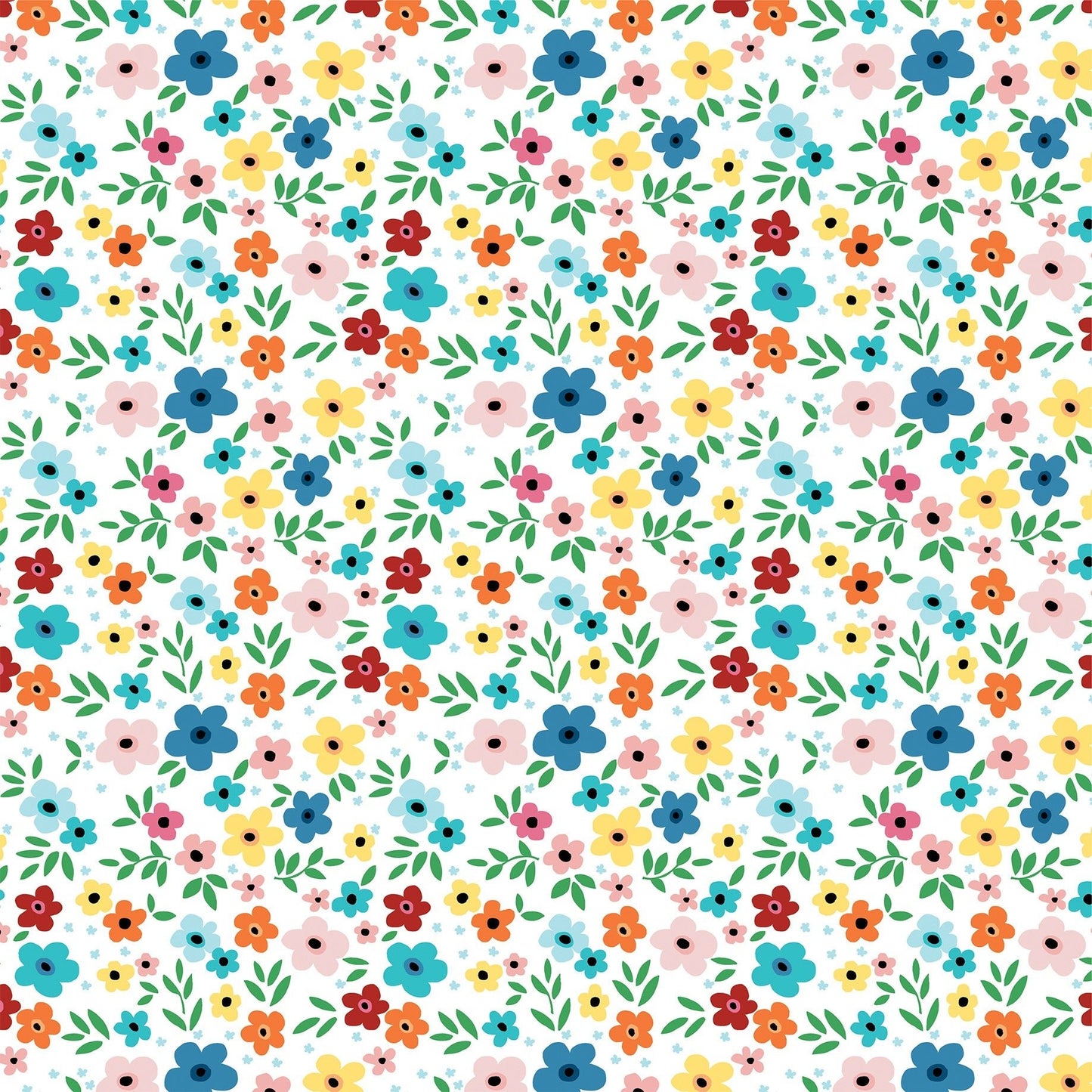 Carta Bella - Happy Crafting - Happy Floral - 12" x 12" Scrapbook Paper - Scrappyroo