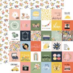 Carta Bella - Here, There and Everywhere - 2x2 Journaling Cards - 12" x 12" Scrapbook Paper