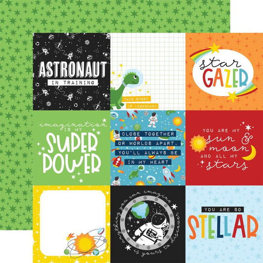 Echo Park - Blast Off - 4x4 Journaling Cards - 12" x 12" Scrapbook Paper