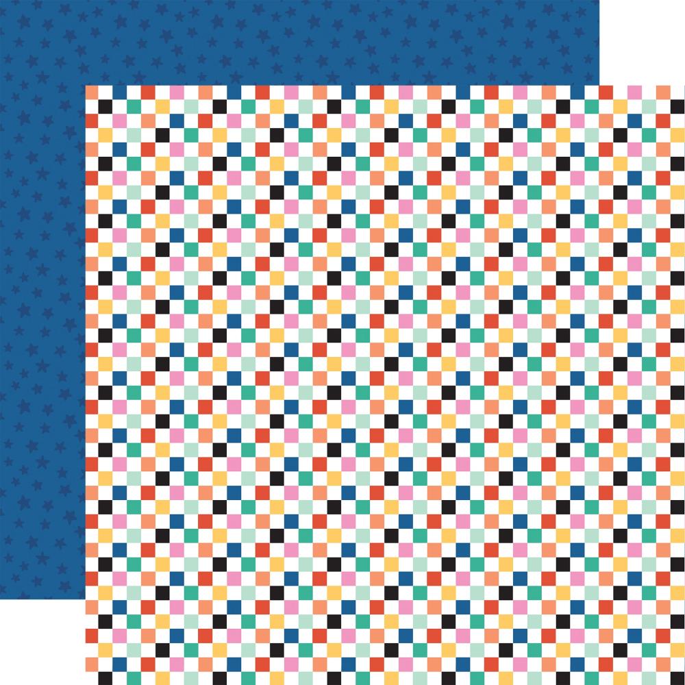Echo Park - Hip Hip Hooray - Checkerboard Cheer - 12" x 12" Scrapbook Paper