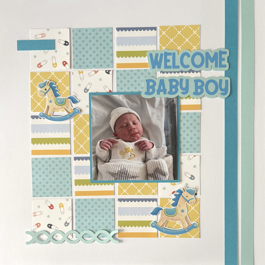 Scrappyroo Perfect Page Kit -  Welcome Baby Boy