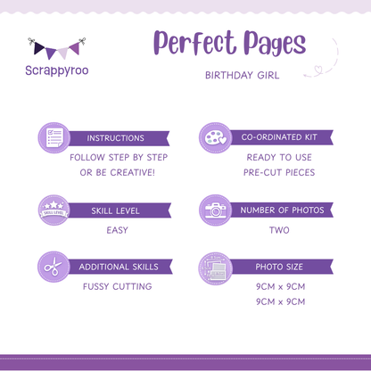 Scrappyroo Perfect Page Kit -  Birthday Girl