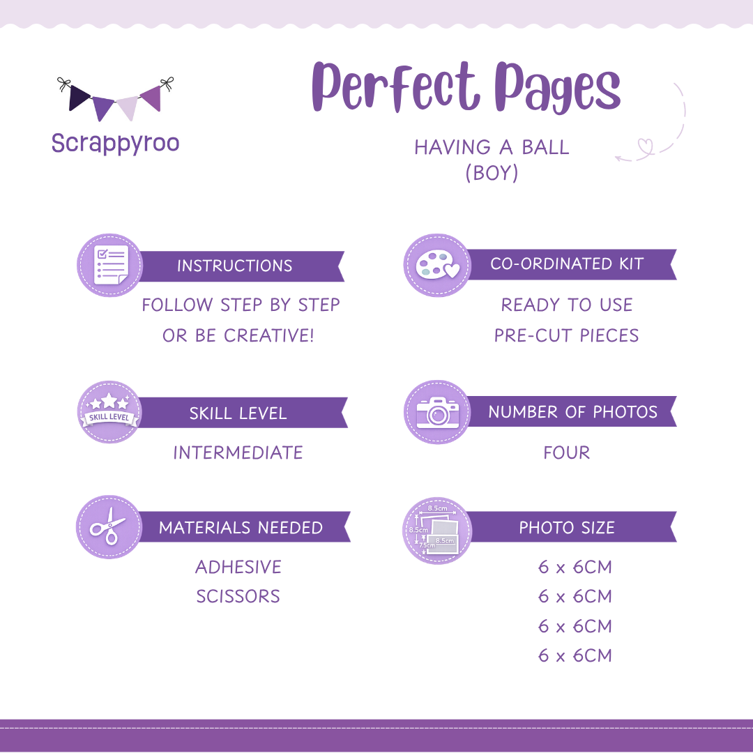 Scrappyroo Perfect Pages Kit - Having A Ball (Boy)