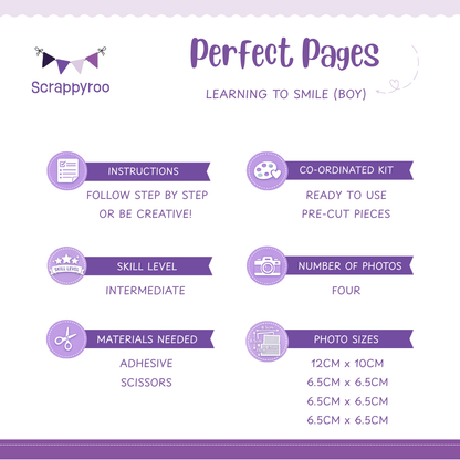 Scrappyroo Perfect Page Kit -  Learning to Smile (Boy)