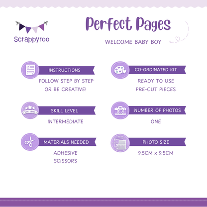 Scrappyroo Perfect Page Kit -  Welcome Baby Boy