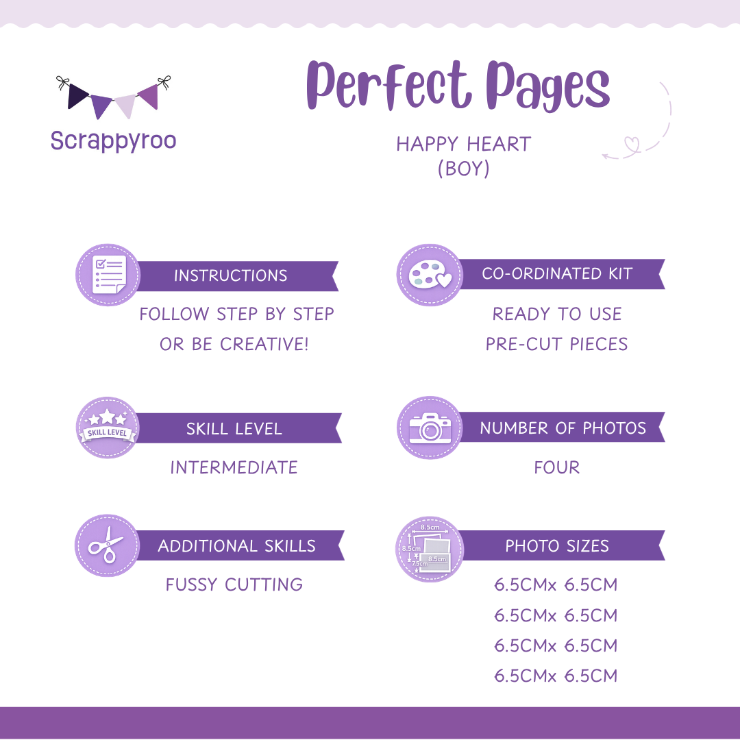 Scrappyroo Perfect Pages Kit - Happy Heart (Boy)