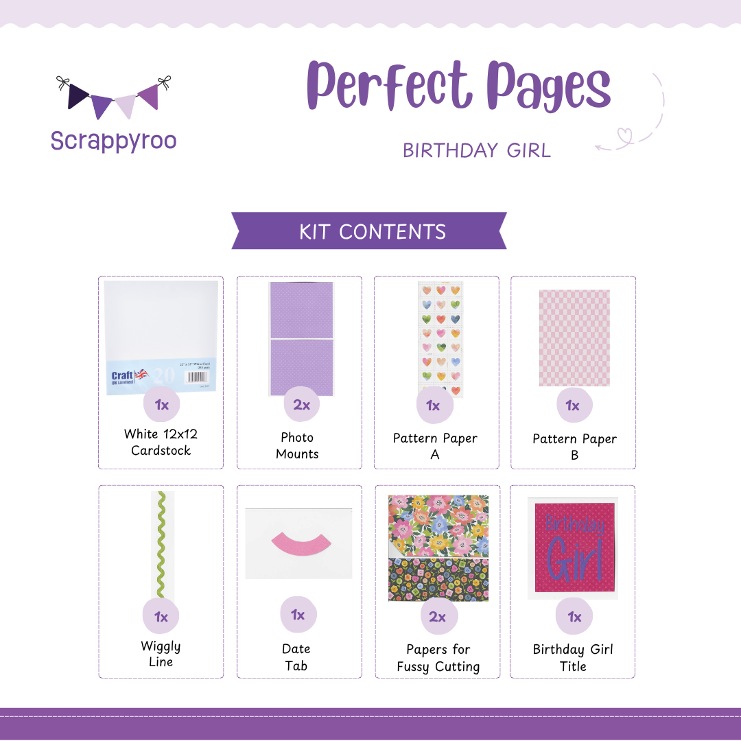 Scrappyroo Perfect Page Kit -  Birthday Girl
