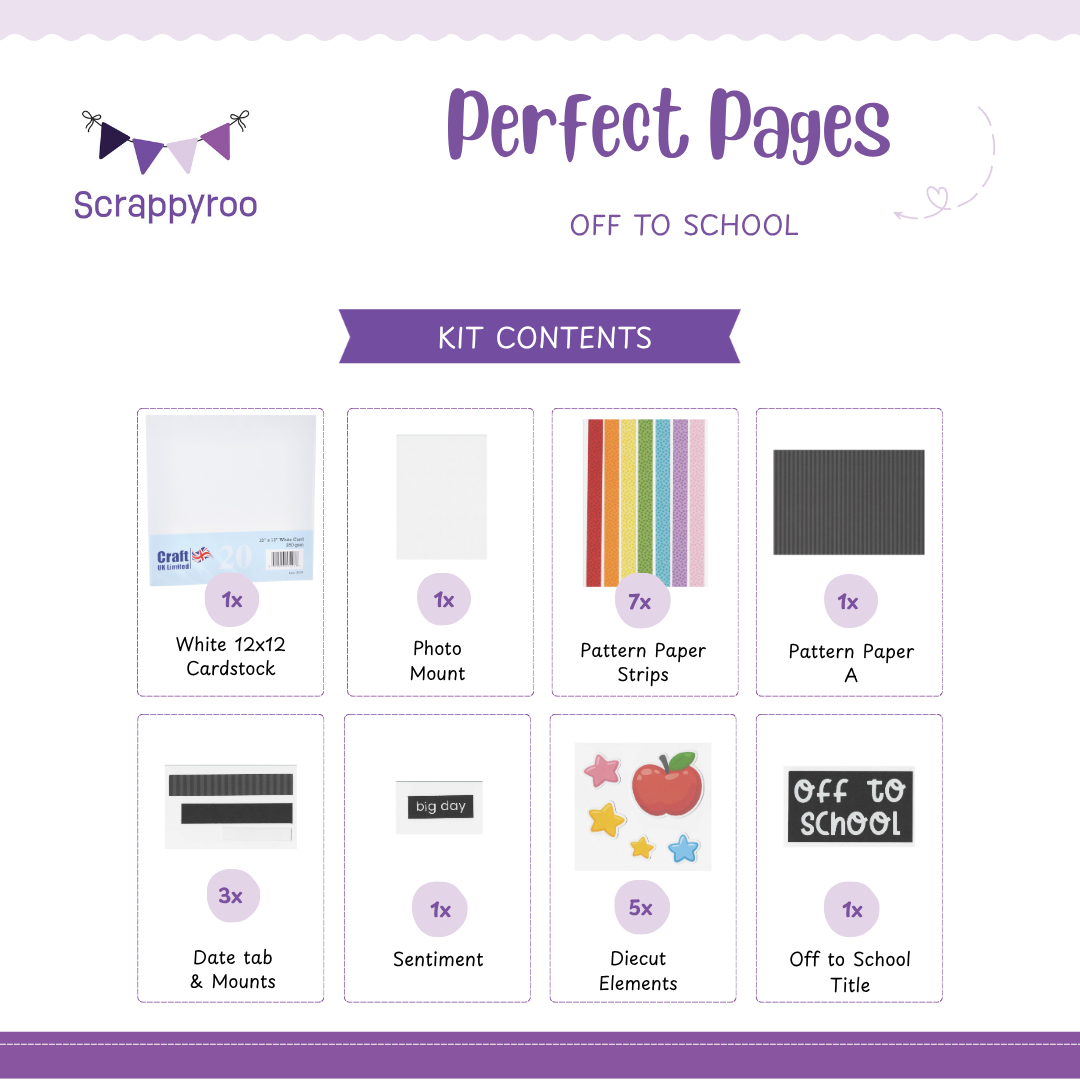 Scrappyroo Perfect Page Kit -  Off to School