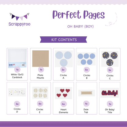 Scrappyroo Perfect Page Kit -  Oh Baby! (Boy)