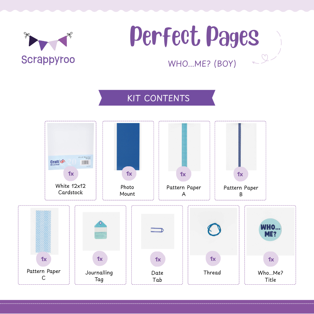 Scrappyroo Perfect Pages Kit -  Who...Me? (Boy)