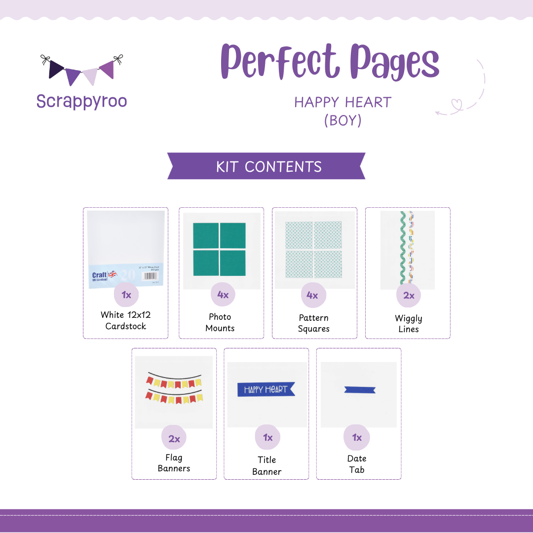 Scrappyroo Perfect Pages Kit - Happy Heart (Boy)