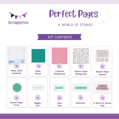 Scrappyroo Perfect Page Kit -  A World of Stories