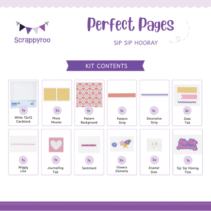 Scrappyroo Perfect Page Kit -  Sip Sip Hooray