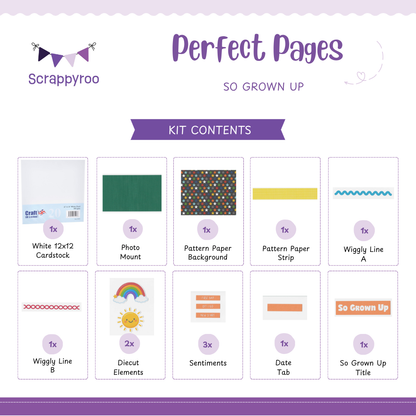Scrappyroo Perfect Page Kit -  So Grown Up