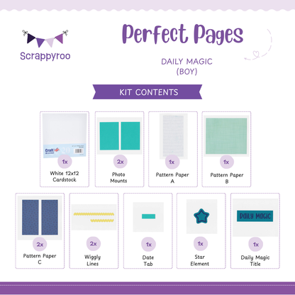 Scrappyroo Perfect Pages Kit - Daily Magic (Boy)