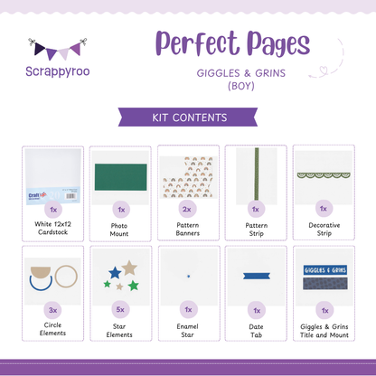 Scrappyroo Perfect Pages Kit - Giggles & Grins (Boy)