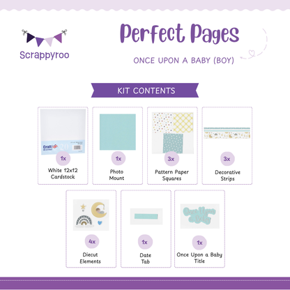 Scrappyroo Perfect Page Kit -  Once Upon A Baby (Boy)