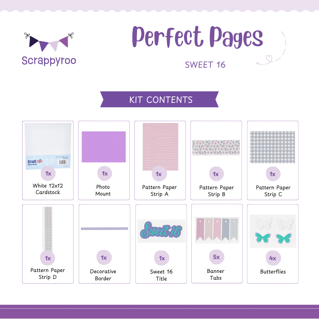 Scrappyroo Perfect Page Kit -  Sweet 16