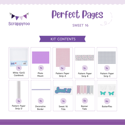 Scrappyroo Perfect Page Kit -  Sweet 16