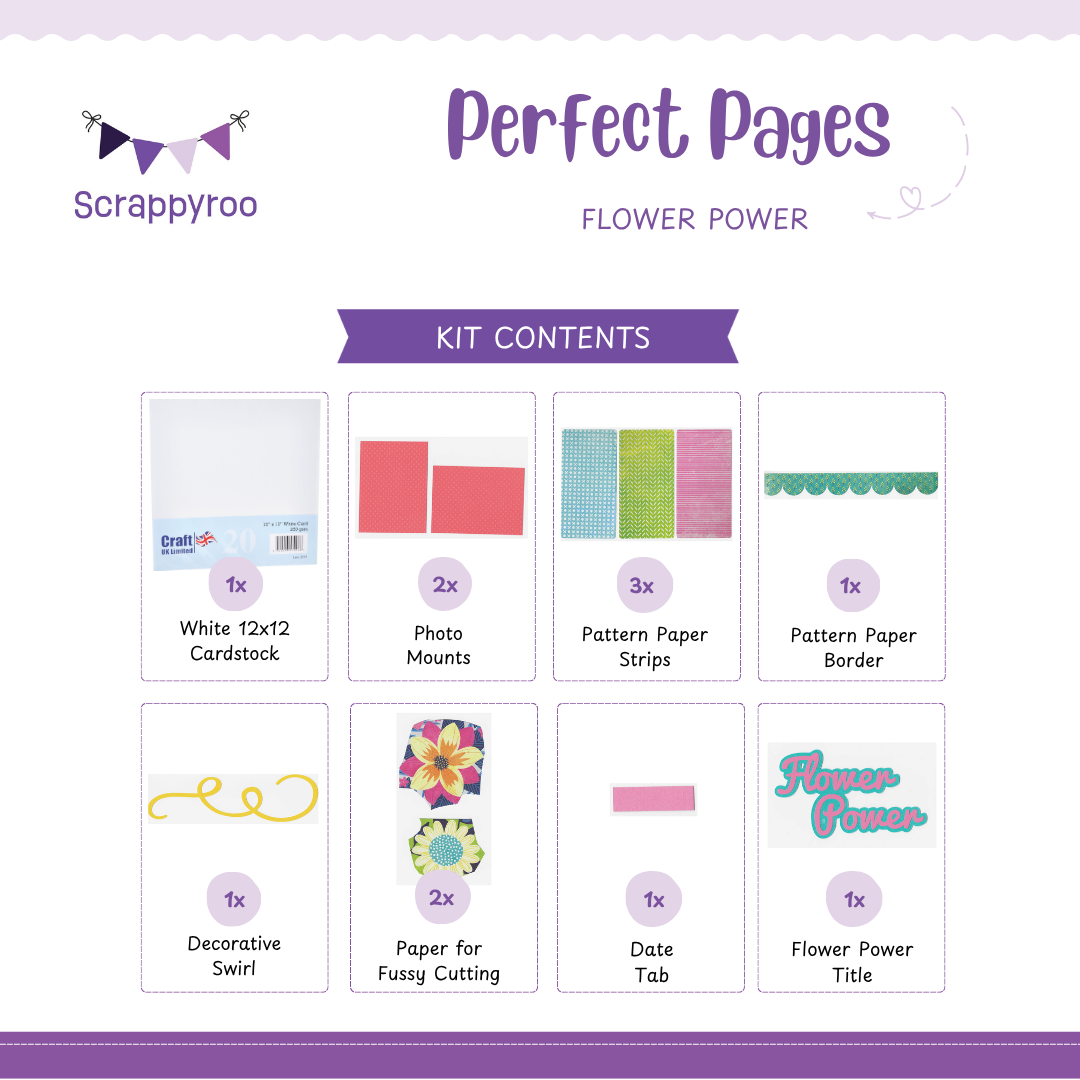 Scrappyroo Perfect Page Kit - Flower Power