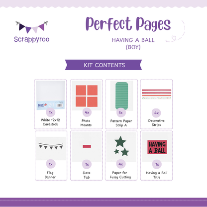 Scrappyroo Perfect Pages Kit - Having A Ball (Boy)