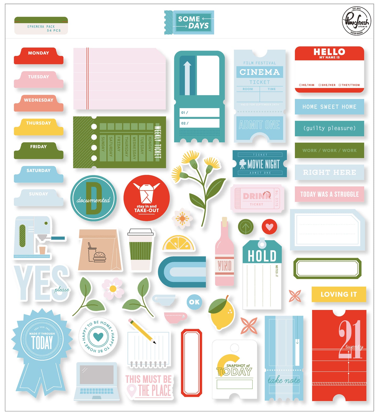 Pinkfresh Studio - Some Days - Ephemera Pack