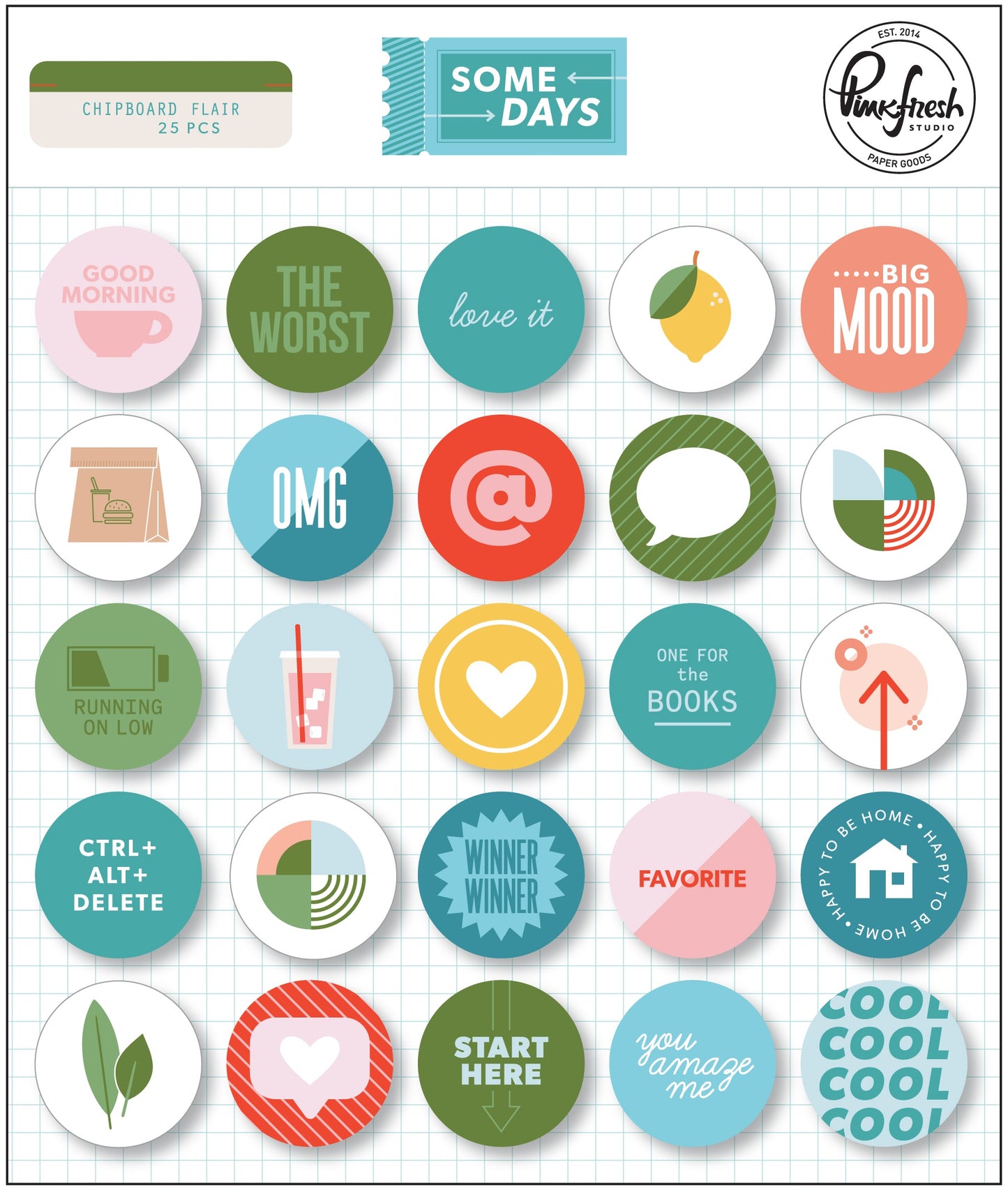 Pinkfresh Studio - Some Days - Chipboard Flair