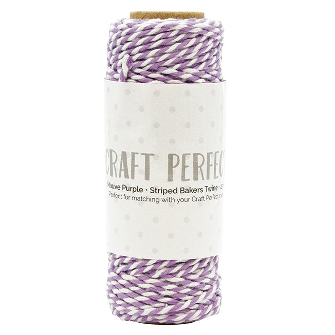 Craft Perfect - Striped Bakers Twine - Mauve Purple