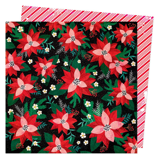 Vicki Boutin - Peppermint Kisses - Floral Sprig - 12" x 12" Scrapbook Paper