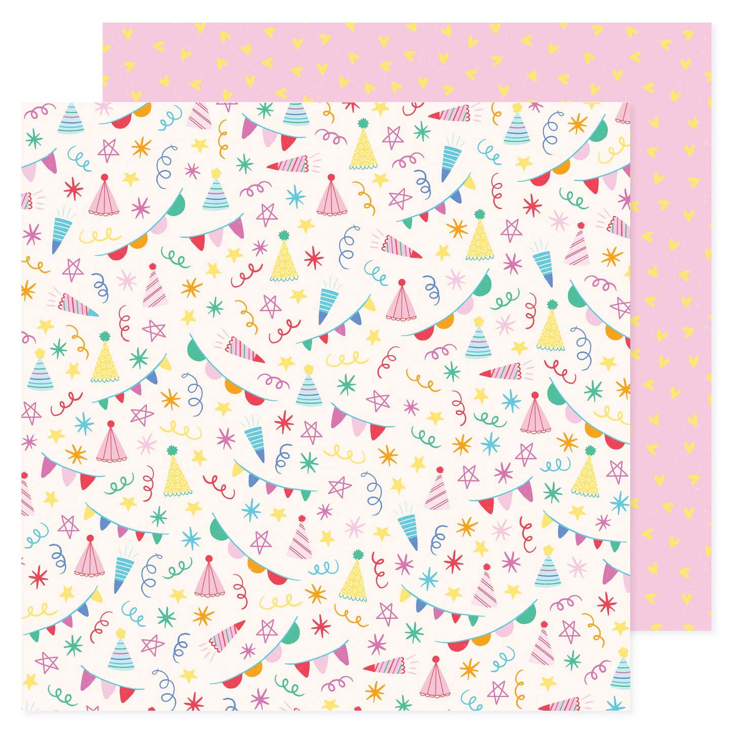 Pebbles - All the Cake - Party Decor - 12" x 12" Scrapbook Paper