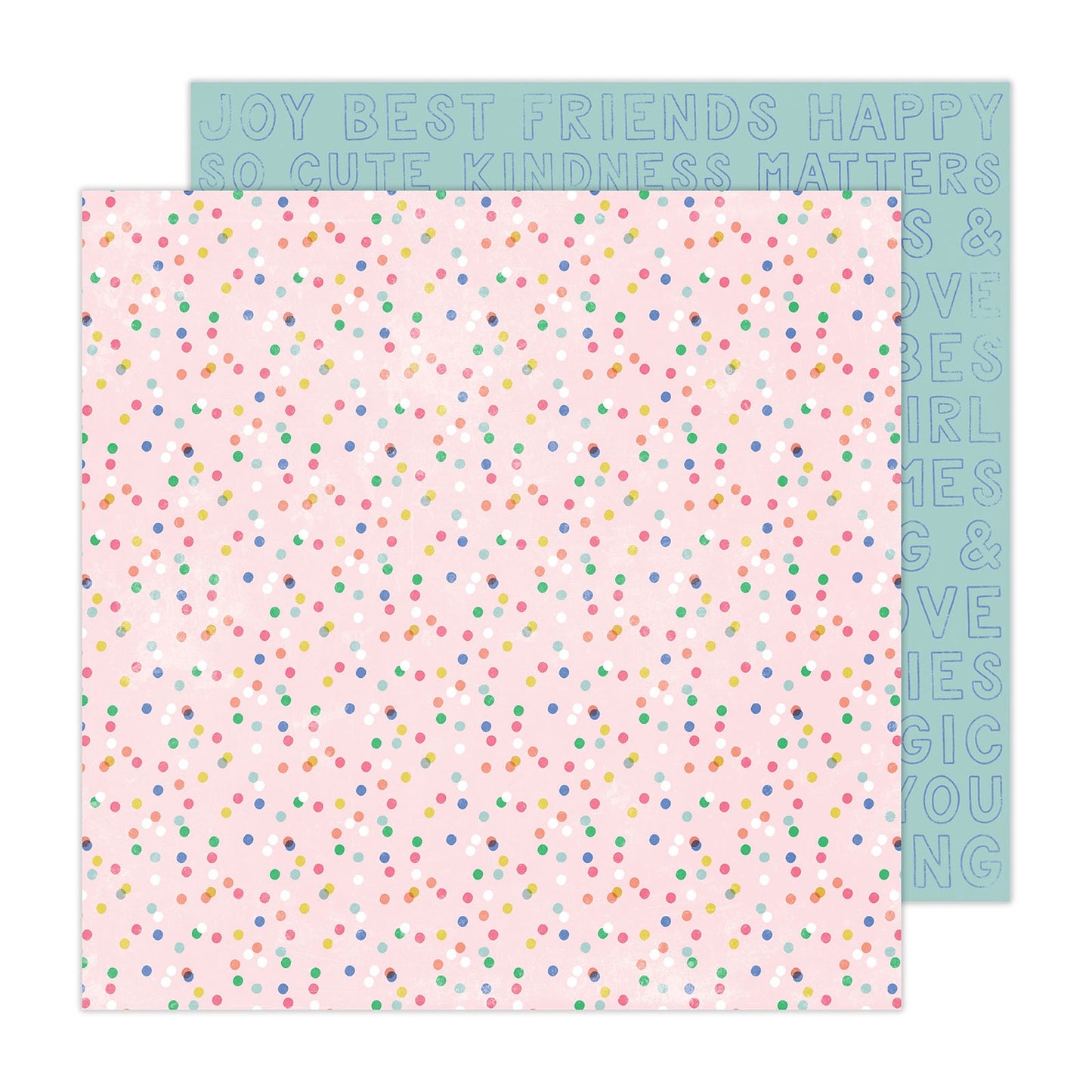 Pebbles - Cool Girl - Party Dots - 12" x 12" Scrapbook Paper