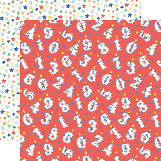 Echo Park - Make A Wish Birthday Boy - One Year Older Boy - 12" x 12" Scrapbook Paper