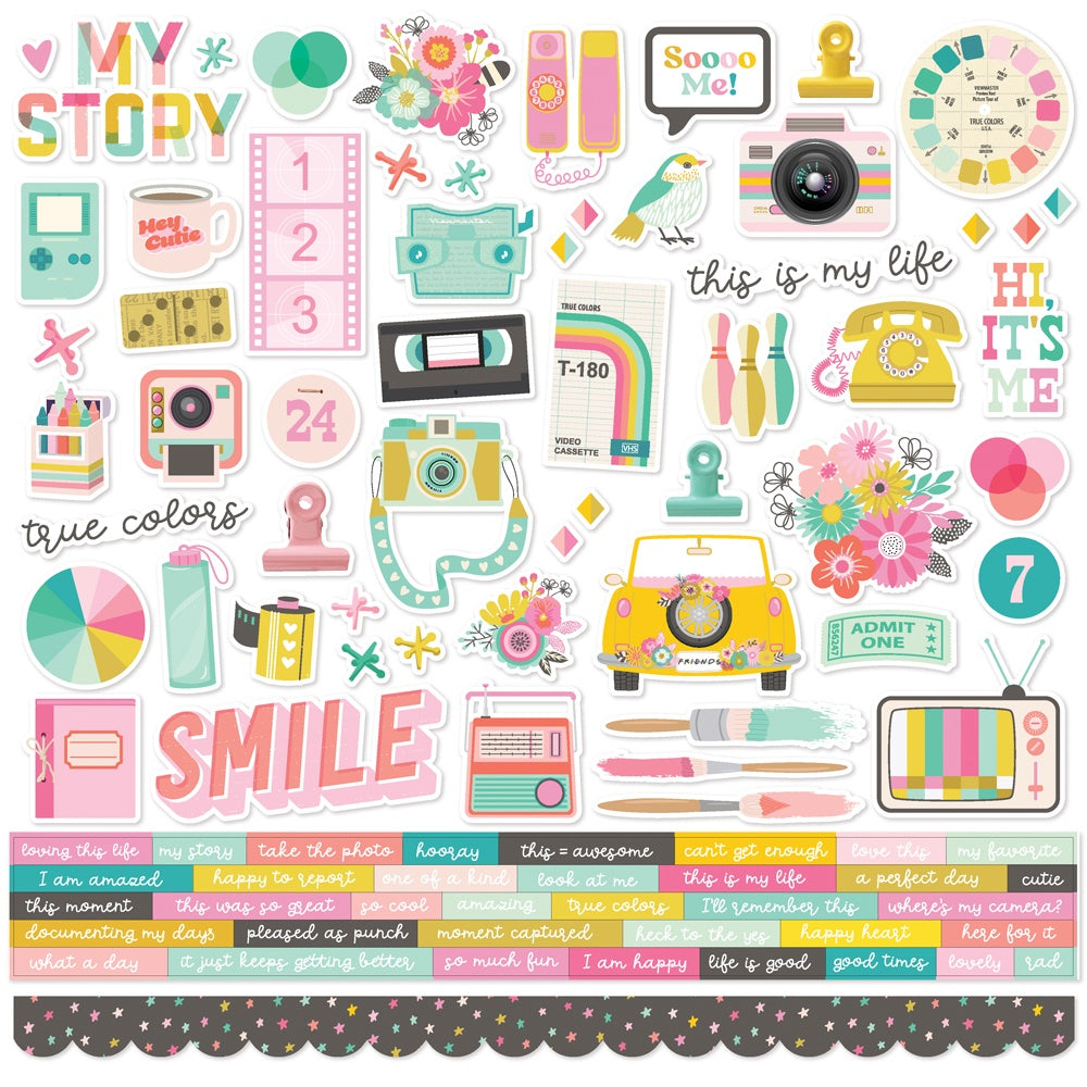 Simple Stories - True Colors - Cardstock Stickers