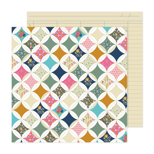 Pink Paislee - Joyful Notes - With Love - 12" x 12" Scrapbook Paper