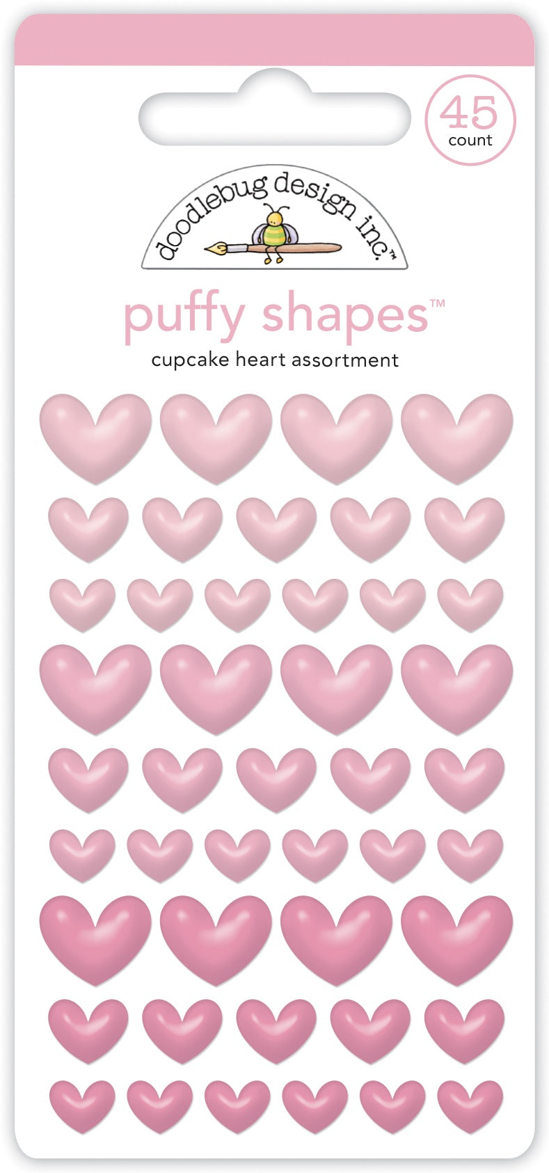 Doodlebug - Puffy Shapes - Cupcake Heart Assortment