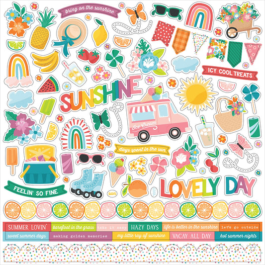 Echo Park - Sunny Days Ahead - Element Sticker - 12" x 12" Stickers